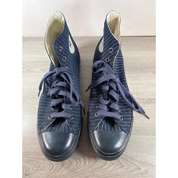 Converse Chuck Taylor All Star High Top Navy Blue Pinstripe Mens Size 13 Sneaker - Picture 4 of 10